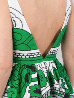 Clearance RED VALENTINO ABITO IN COTONE RICAMATO CON MOTIVO FLOREALE Verde