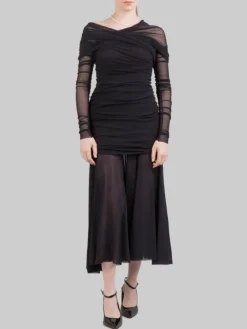 Discount PHILOSOPHY DI LORENZO SERAFINI ABITO LUNGO IN TULLE ELASTICIZZATO Nero