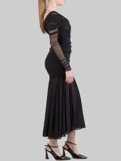 Discount PHILOSOPHY DI LORENZO SERAFINI ABITO LUNGO IN TULLE ELASTICIZZATO Nero