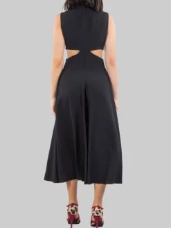 Fashion RED VALENTINO ABITO MIDI GIROCOLLO CON APERTURE LATERALI Nero