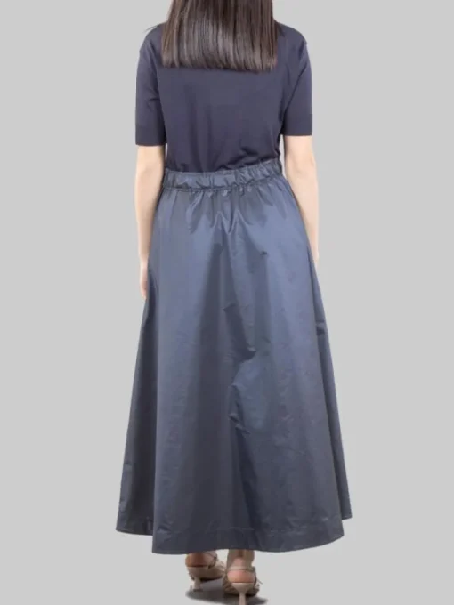 Clearance HERNO ABITO MIDI IN BIMATERIALE CON GONNA IN TAFFET· E COULISSE IN VITA Blu