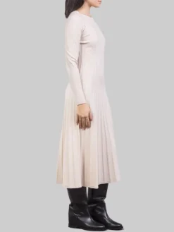 Discount D.EXTERIOR ABITO MIDI IN MAGLIA DI LANA GESSO CON LOSANGHE Ecru