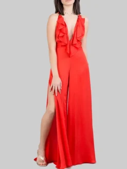 Best HANITA ABITO TUTA CON RUCHES ANTERIORI E SPACCHI SULLE GAMBE Rosso