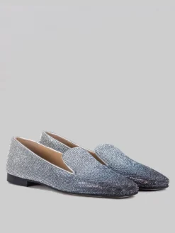 Hot PROSPERINE BALLERINE IN PELLE RICOPERTE DI STRASS DEGRADÈ Argento