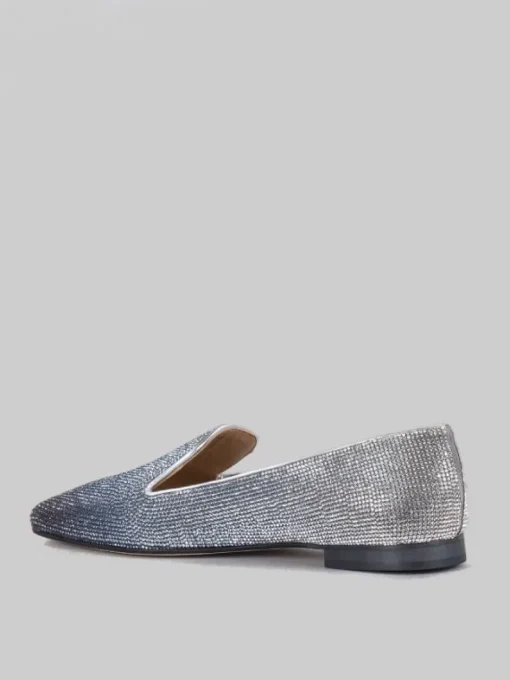 Hot PROSPERINE BALLERINE IN PELLE RICOPERTE DI STRASS DEGRADÈ Argento