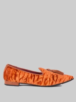 Sale THERESA BALLERINE IN VELOUR CON NAPPINE Arancio