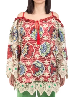 Discount AMUSE BLUSA OVER FIT CON RICAMI E DECORI A Fantasia