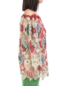 Discount AMUSE BLUSA OVER FIT CON RICAMI E DECORI A Fantasia