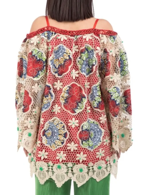 Discount AMUSE BLUSA OVER FIT CON RICAMI E DECORI A Fantasia