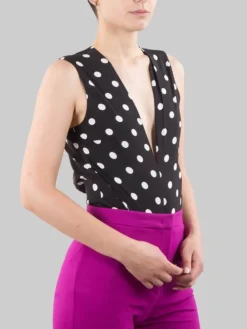 Online PINKO BODY CAMERA IN VISCOSA ELASTICIZZATA A FANTASIA POIS BIANCO E Nero