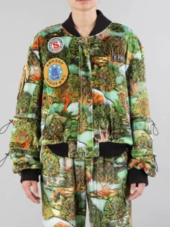 Sale 5 PROGRESS BOMBER IN VELLUTO A FANTASIA CON PATCH Verde