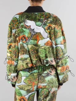Sale 5 PROGRESS BOMBER IN VELLUTO A FANTASIA CON PATCH Verde