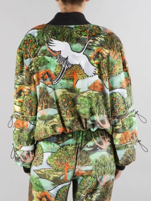 Sale 5 PROGRESS BOMBER IN VELLUTO A FANTASIA CON PATCH Verde