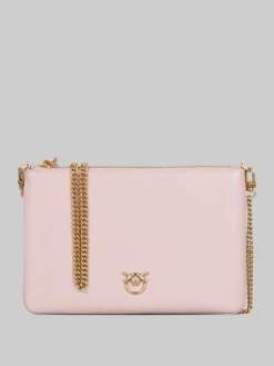 Outlet PINKO BORSA FLAT A TRACOLLA IN PELLE ROSA CIPRIA Rosacipria