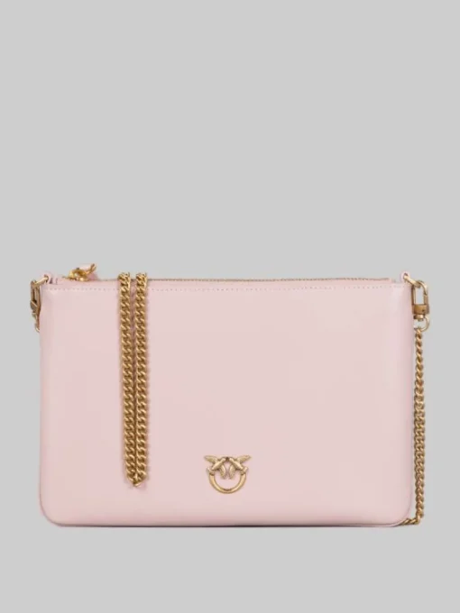 Outlet PINKO BORSA FLAT A TRACOLLA IN PELLE ROSA CIPRIA Rosacipria