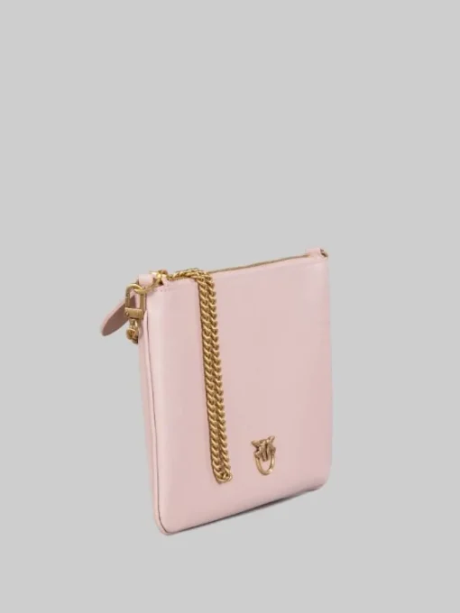 Outlet PINKO BORSA FLAT A TRACOLLA IN PELLE ROSA CIPRIA Rosacipria