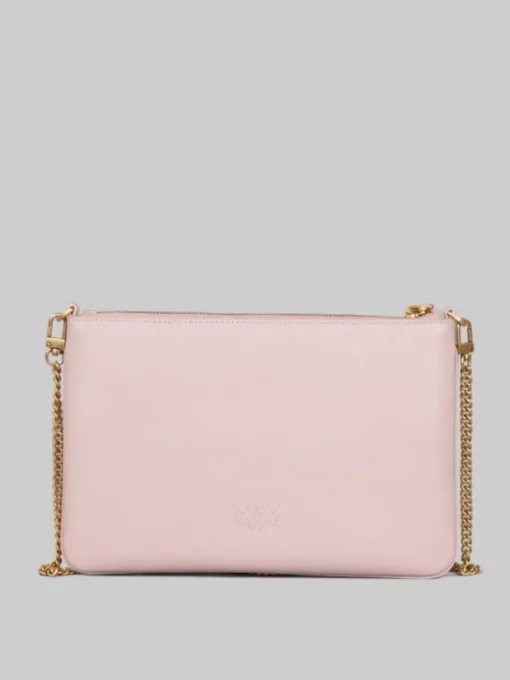 Outlet PINKO BORSA FLAT A TRACOLLA IN PELLE ROSA CIPRIA Rosacipria