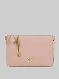 Sale PINKO BORSA FLAT A TRACOLLA IN PELLE BISCOTTO Beige