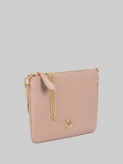 Sale PINKO BORSA FLAT A TRACOLLA IN PELLE BISCOTTO Beige