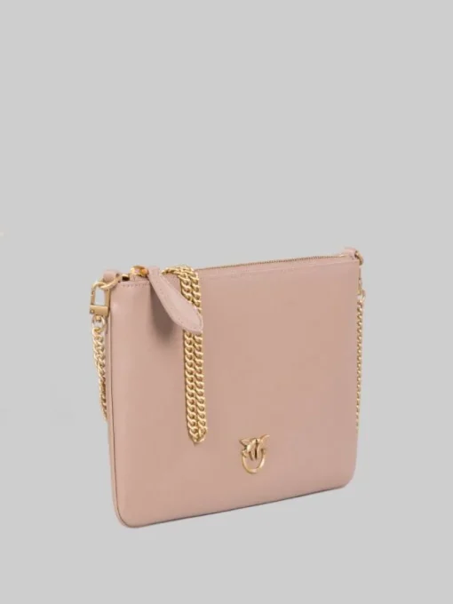 Sale PINKO BORSA FLAT A TRACOLLA IN PELLE BISCOTTO Beige