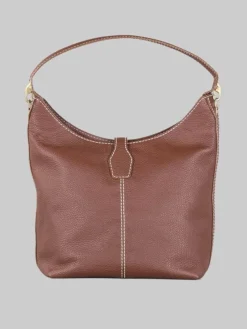 Clearance FAY BORSA HOBO IN PELLE MARTELLATA CON ICONICI GANCI Marrone