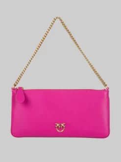 Sale PINKO BORSA HORIZONTAL FLAT IN PELLE LISCIA CON TRACOLLINA Fuxia
