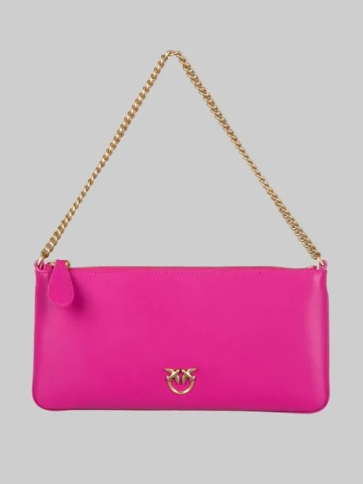 Sale PINKO BORSA HORIZONTAL FLAT IN PELLE LISCIA CON TRACOLLINA Fuxia