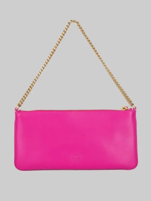 Sale PINKO BORSA HORIZONTAL FLAT IN PELLE LISCIA CON TRACOLLINA Fuxia