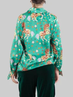 Discount 5 PROGRESS CAMICIA A FANTASIA FIORI E STELLE SU FONDO Verde