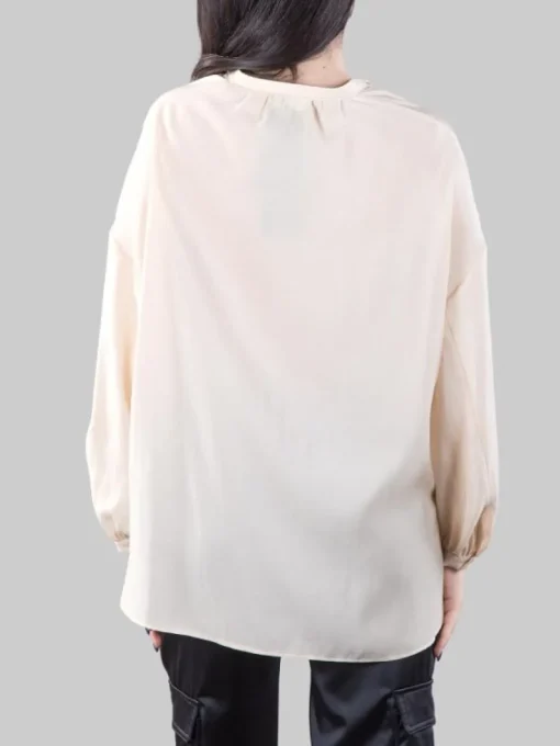 Hot RAME CAMICIA COREANA OVERSIZE IN TESSUTO FLUIDO Sabbia