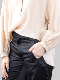Hot RAME CAMICIA COREANA OVERSIZE IN TESSUTO FLUIDO Sabbia