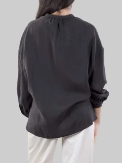Outlet RAME CAMICIA COREANA OVERSIZE IN TESSUTO FLUIDO Nero