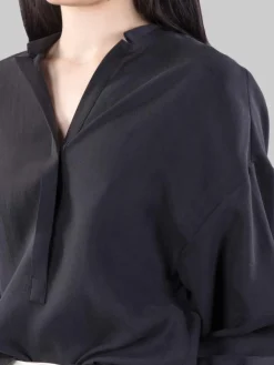 Outlet RAME CAMICIA COREANA OVERSIZE IN TESSUTO FLUIDO Nero