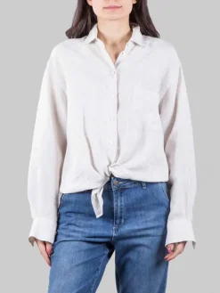 Outlet XACUS CAMICIA IN PURO LINO OVERSIZE Beige