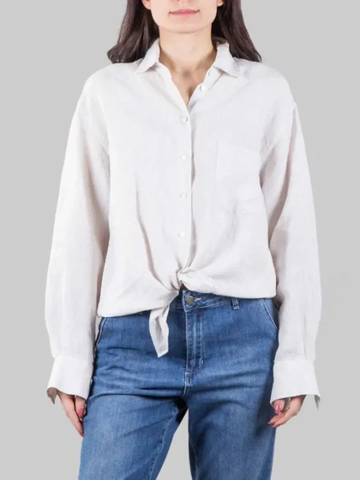 Outlet XACUS CAMICIA IN PURO LINO OVERSIZE Beige