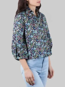 Outlet XACUS CAMICIA MARGOT A FANTASIA FIORI DI CAMPO CON MANICHE 3/4 Fioriblu
