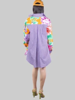 Clearance GINA GORGEOUS CAMICIA OVERSIZE A RIGHE E FIORI Fantasia
