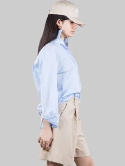 Online MARIA VITTORIA PAOLILLO CAMICIA OVERSIZE IN POPELINE DI COTONE CON TASCHINO Celeste