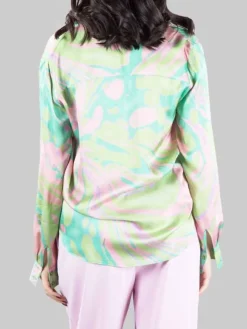 Best PINKO CAMICIA SMORZARE OVERSIZE A FANTASIA SU FONDO VERDE Fantasiaverde