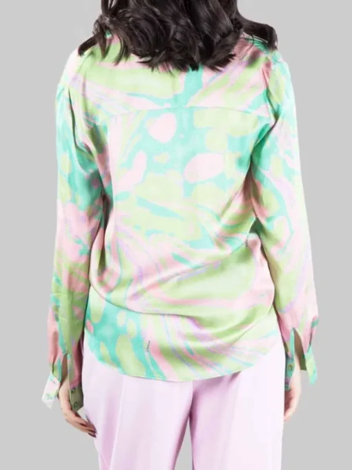 Best PINKO CAMICIA SMORZARE OVERSIZE A FANTASIA SU FONDO VERDE Fantasiaverde