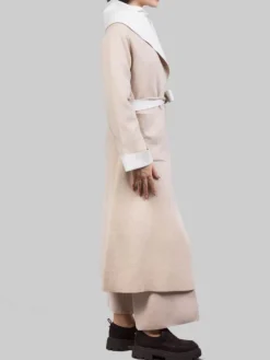 Fashion D.EXTERIOR CAPPOTTO A VESTAGLIA CON AMPIO COLLO SCIALLATO E CINTURA IN VITA Beige