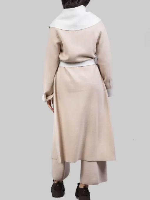 Fashion D.EXTERIOR CAPPOTTO A VESTAGLIA CON AMPIO COLLO SCIALLATO E CINTURA IN VITA Beige