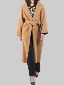 Best PINKO CAPPOTTO A VESTAGLIA EKELON IN PANNO DI LANA CON CINTURA IN VITA Cammello