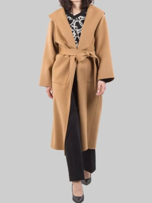Best PINKO CAPPOTTO A VESTAGLIA EKELON IN PANNO DI LANA CON CINTURA IN VITA Cammello