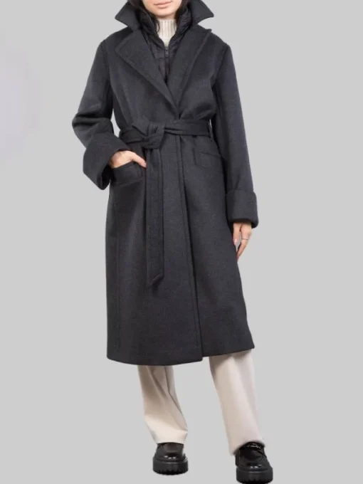 Fashion FAY CAPPOTTO A VESTAGLIA ANTRACITE CON GILET IMBOTTITO Grigio