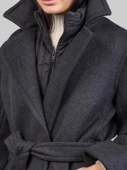 Fashion FAY CAPPOTTO A VESTAGLIA ANTRACITE CON GILET IMBOTTITO Grigio