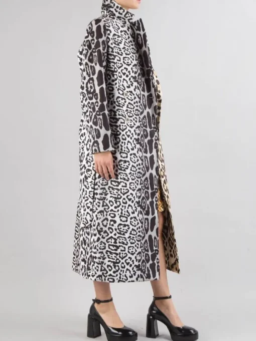Outlet 5 PROGRESS CAPPOTTO DOPPIOPETTO A FANTASIA CON CINTURA IN VITA Animalier