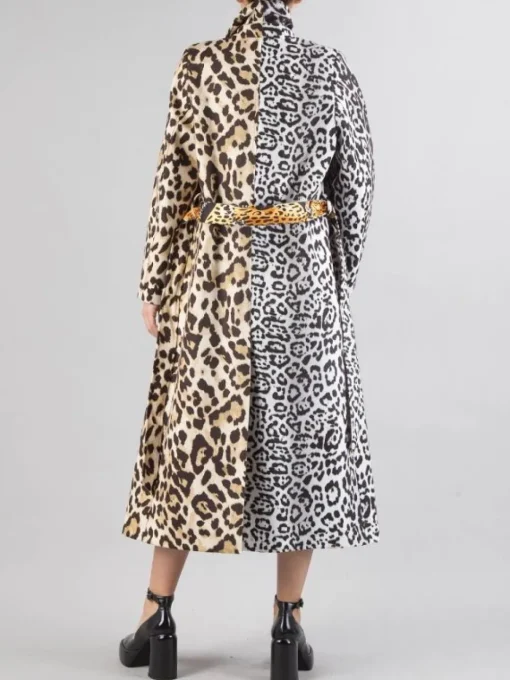 Outlet 5 PROGRESS CAPPOTTO DOPPIOPETTO A FANTASIA CON CINTURA IN VITA Animalier