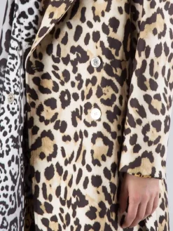 Outlet 5 PROGRESS CAPPOTTO DOPPIOPETTO A FANTASIA CON CINTURA IN VITA Animalier