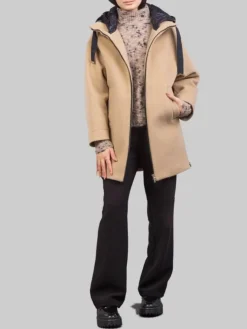 Discount HERNO CAPPOTTO IN LANA CON IMBOTTITURA E CAPPUCCIO Cammello